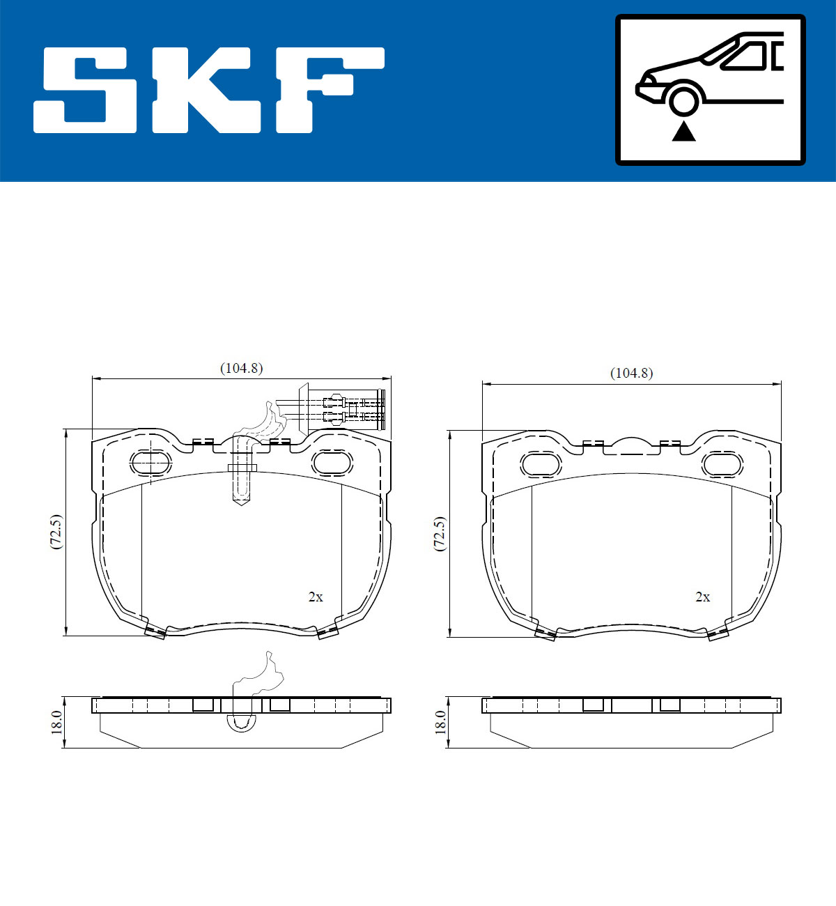 SKF VKBP 81056 E Bremsbelagsatz, Scheibenbremse